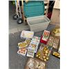 Image 2 : Vintage and other Christmas ornaments in bin with lid