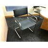 Image 2 : CONTENTS OF ROOM INCLUDING MAPLE 8' BOARDROOM TABLE, 6 BLACK LEATHER ARMCHAIRS AND MAPLE STORAGE
