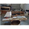 Image 2 : MOBILE WOOD WORK TABLE 78"W X 59"D X 39"H AND CONTENTS