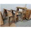 Image 1 : 6 ASSORTED WOOD/CARPET PORTABLE SAW HORSES