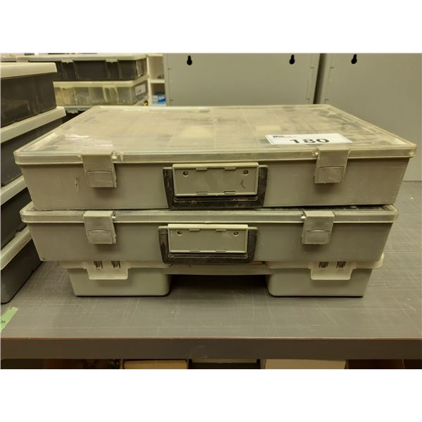 3 ASSORTED MOBILE PARTS ORGANIZER/CARRIER WITH CONTENTS OF ASSORTED HARDWARE INCLUDING NUTS, BOLTS,