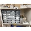 Image 3 : 4 SHELVES OF ASSORTED HARDWARE INCLUDING ASSORTED METAL CONNECTORS, NUTS, BOLTS, SYMA STRUCTURE