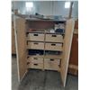 Image 2 : WOODEN 48"W X 25"D X 69"H PALLET STYLE TECHNICIANS TOOL CRATE WITH ASSORTED ELECTRICAL ITEMS