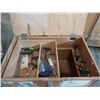 Image 2 : WOODEN MOBILE 30"W X 20"D X 36"H TECHNICIANS TOOL CRATE WITH ASSORTED TOOLS