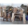 Image 2 : 9 WOODEN CARPET TOP SAW HORSES