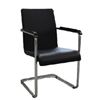 Image 1 : SKID 157 - BLACK LEATHER UPHOLSTERED DINING CHAIRS