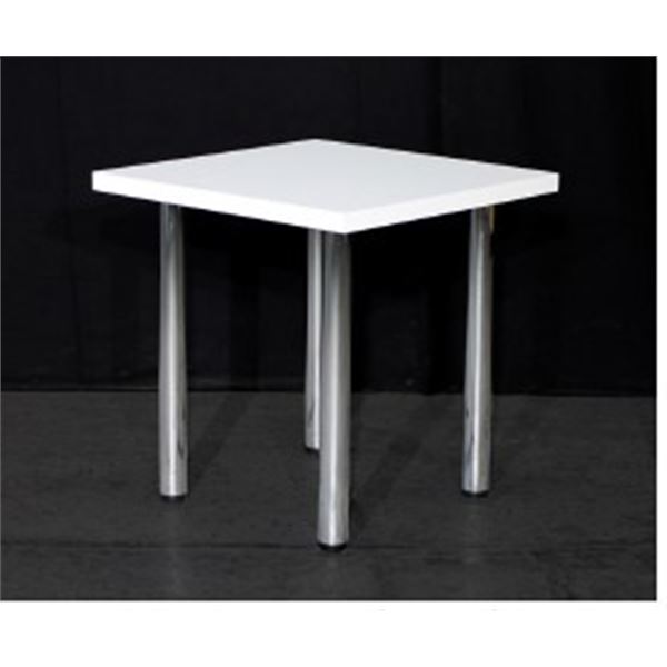 SKID-144 -  CRATE OF TABLES SQUARE BISTRO, WHITE WITH 4 LEGS, SIZE: 700X700X750MM(H)