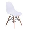 Image 1 : SKID-53 (4) - OLAND (EAMES) CHAIR, WHITE PLASTIC W/ WOOD LEGS