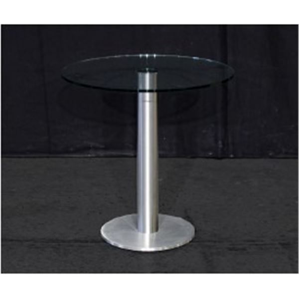 SKID 134 - GLASS TABLES 700MM(GLASS) SITTING HEIGHT GLASS TABLES / BASE (4) ,