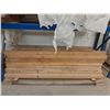 Image 2 : PALLET OF 8' WOOD 4X4 BEAMS, PALLET OF 8' FOAM SHEETS, & PALLET OF 8' TONGUE / GROOVE MDF WOOD