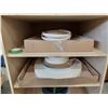 Image 3 : MOBILE 6 TIER WOODEN SHELF OF ASSORTED EDGE BANDING MATERIAL & METAL WORK LOCKS