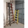 Image 2 : ALUMINUM 20' EXTENSION LADDER, WOODEN 8' STEP LADDER, FIBERGLASS 8' STEP LADDER & FIBERGLASS 6'