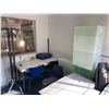 Image 2 : CONTENTS OF SHIPPING/RECEIVING OFFICE INCLUDING DESK, TABLES, STACKING CHAIRS , DISPLAY COVERS,