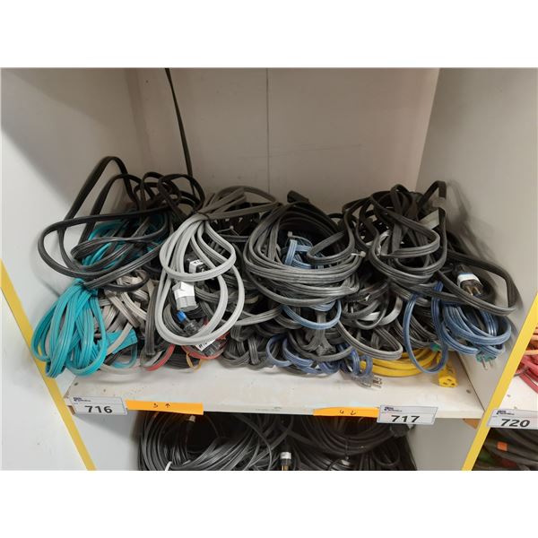 SHELF OF ASSORTED INDUSTRIAL EXTENSION CORDS