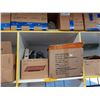 Image 2 : 4 SHELVES OF ASSORTED WALL PLUGS, METAL POWER BARS, FANS, ELECTRICAL SPLITTER BOXES, & ADAPTER PLUGS