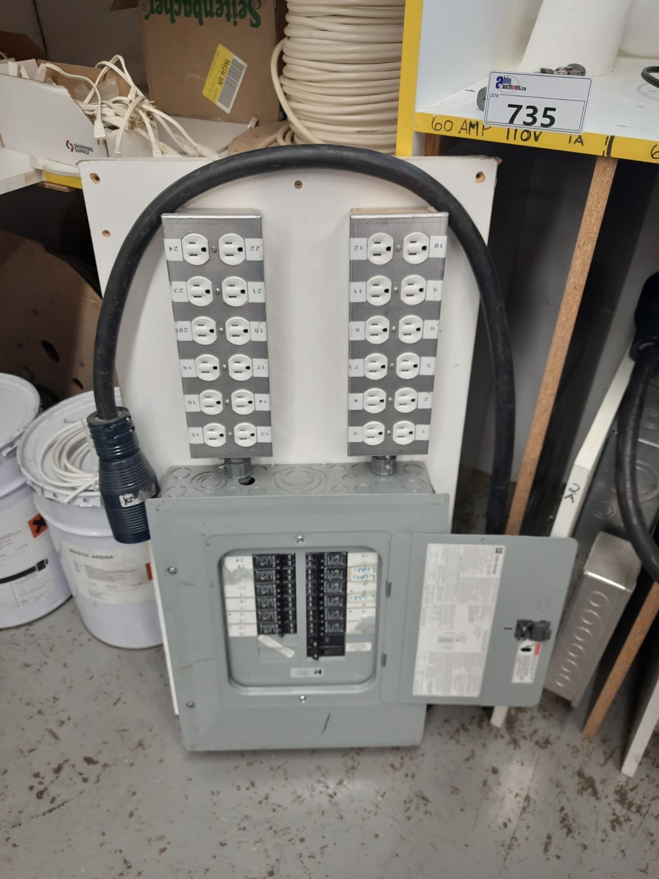 HEAVY DUTY ELECTRIC 60 AMP 110V POWER JOB SITE DISTRIBUTION PANEL