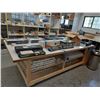 Image 2 : WHITE 118"W X 55"D X 36"H WOOD MOBILE WORK TABLE WITH ASSORTED FLUORESCENT EVENT / COUNTER LIGHTING