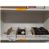 Image 2 : WHITE 5 TIER SHELF WITH PUGS, CONNECTORS, SWITCHES & ELECTRICAL COMPONENTS