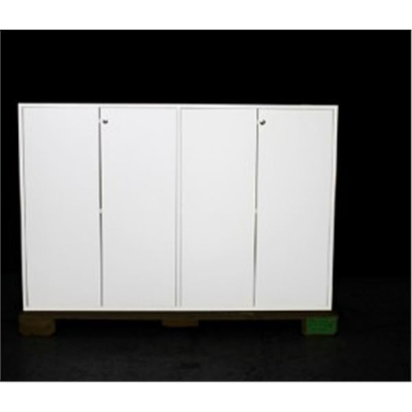 SKID 25 - COFFEE CABINET, WHITE MEL, 1500X500X1000MM(H)