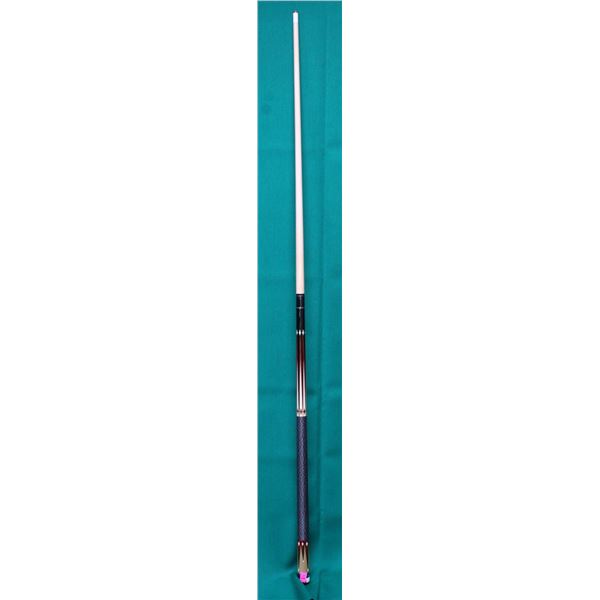 SHOWROOM 19 OZ. DC NYLON WRAPPED POOL CUE; RED/ BLACK/ WHITE INLAID HANDLE