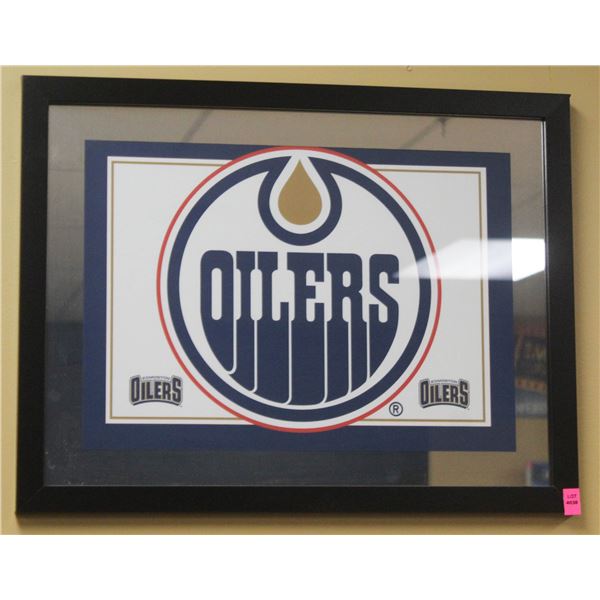 EDMONTON OILERS MIRRORED PICTURE 16.5 X 21.5"