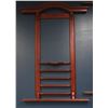 Image 1 : WOODEN 6 SLOT/ 5 SHELF BILLIARD WALL RACK-CH WOOD 52" X 35.5"