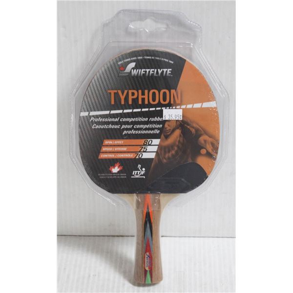 SWIFTFLYTE TYPHOON PROFESSIONAL COMPETITION RUBBER PING PONG PADDLE