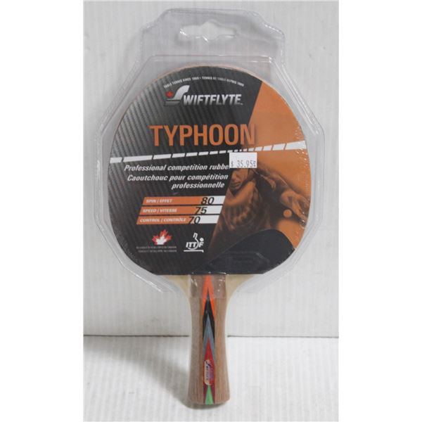 SWIFTFLYTE TYPHOON PROFESSIONAL COMPETITION RUBBER PING PONG PADDLE