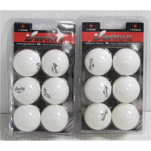 LOT OF 2- 6PK SWIFTFLYTE PING PONG BALLS