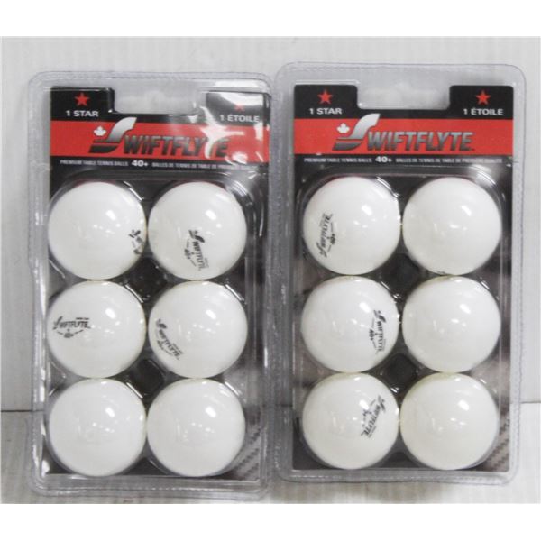 LOT OF 2- 6PK SWIFTFLYTE PING PONG BALLS