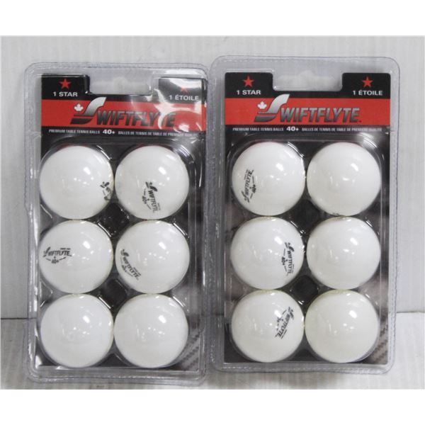 LOT OF 2- 6PK SWIFTFLYTE PING PONG BALLS