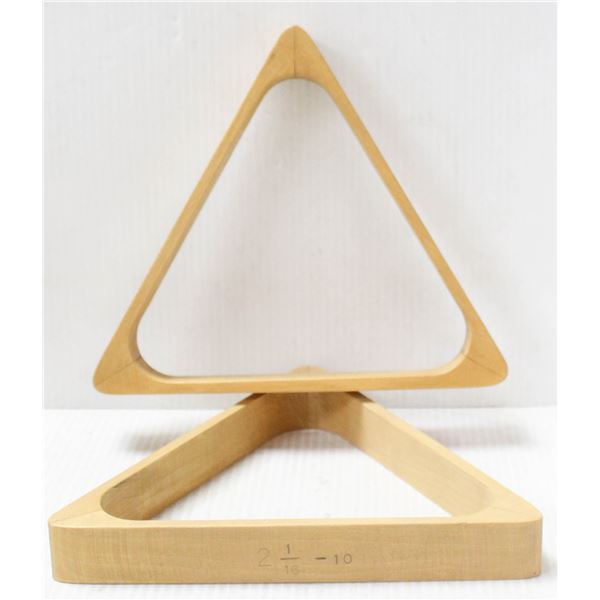 LOT OF 2 WOODEN POOL TRIANGLES