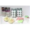Image 1 : SMALL BOX OF ASSORTED GAME TABLE ACCESSORIES; AIR HOCKEY/ PING PONG AND MORE