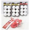 Image 1 : SMALL BOX OF PING PONG BALLS & AIR HOCKEY PUCKS W/ PADDLES