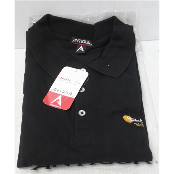 ANTIGUA OLHAUSEN BLACK POLO SHIRT- 2XL