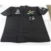 Image 1 : BILLIARD BRANDED MC DERMOTT/ LUCKY CUES, ETC MENS BUTTON UP SHORT SLEEVE SHIRT- BLACK SIZE XL