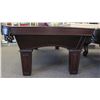 Image 2 : SHOWROOM OLHAUSEN 8FT BILLIARDS TABLE W/ WINE FELT TOP/ MATTE SMOKE FINISH, BLACK SHIELD POCKETS & I