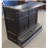 Image 2 : SHOWROOM BLACK CHERRY CALIFORNIA HOUSE LEFT SIDED CORNER BAR W/  BRUSHED METAL FOOT PLATE ACCENTS. H