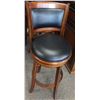 Image 4 : SHOWROOM 5 PC BAR SET. C/W 3 SWIVEL TOP BAR STOOLS 48" MIRRORED BACK BAR & 60" DARK BROWN WOOD FINIS