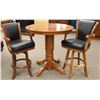 Image 1 : SHOWROOM LEVEL BEST 42" PUB TABLE W/ 2 FULL BACK SWIVEL BAR STOOLS