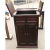 Image 1 : PODIUM STYLE LIQUOR CABINET W/ LIFT TOP- CHERRY WOOD FINISH 39"L X 24"W X 21"D