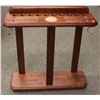 Image 1 : SHOWROOM 10 SLOT BILLIARDS FLOOR RACK W/  2 GOLD TRIANGLE HANGERS- LIGHT BROWN WOOD FINISH