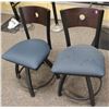 Image 1 : SHOWROOM PAIR OF METAL SWIVEL/ UPHOLSTERED CHAIRS