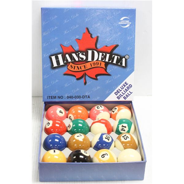 HANS DELTA DELUXE BILLIARD BALL SET