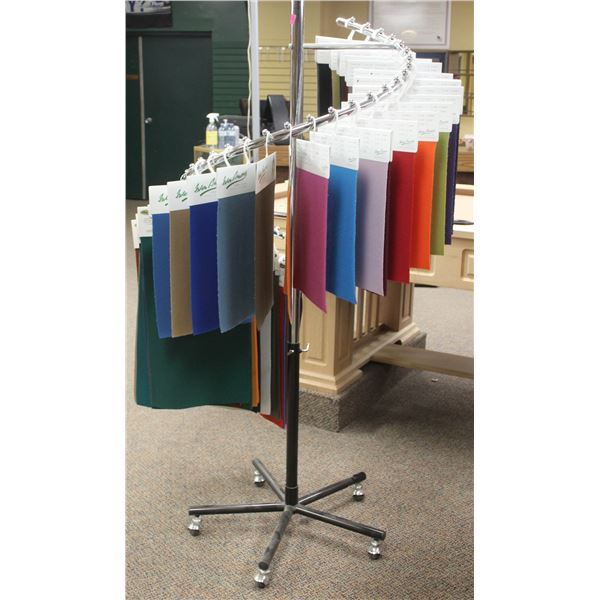 ROLLING ADJUSTABLE DISPLAY RACK W/ FELT SAMPLES