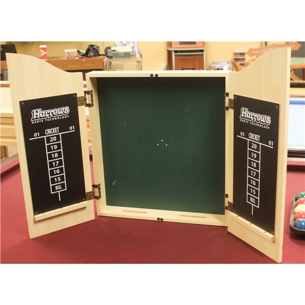 HARROWS NATURAL WOOD DART BOARD CABINET