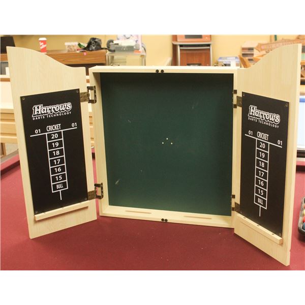 HARROWS NATURAL WOOD DART BOARD CABINET