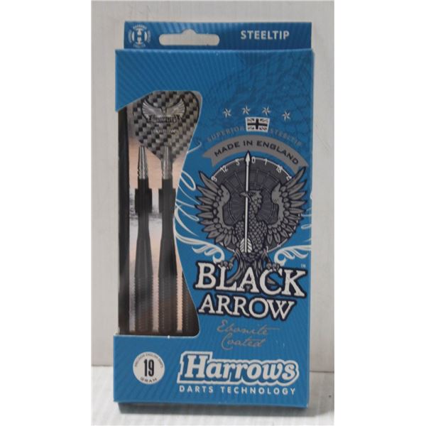 HARROWS BLACK ARROW 19 GRAM STEEL TIP DART SET