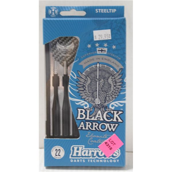 HARROWS BLACK ARROW 22 GRAM STEEL TIP DART SET