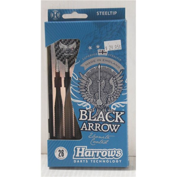 HARROWS BLACK ARROW 26 GRAM STEEL TIP DART SET